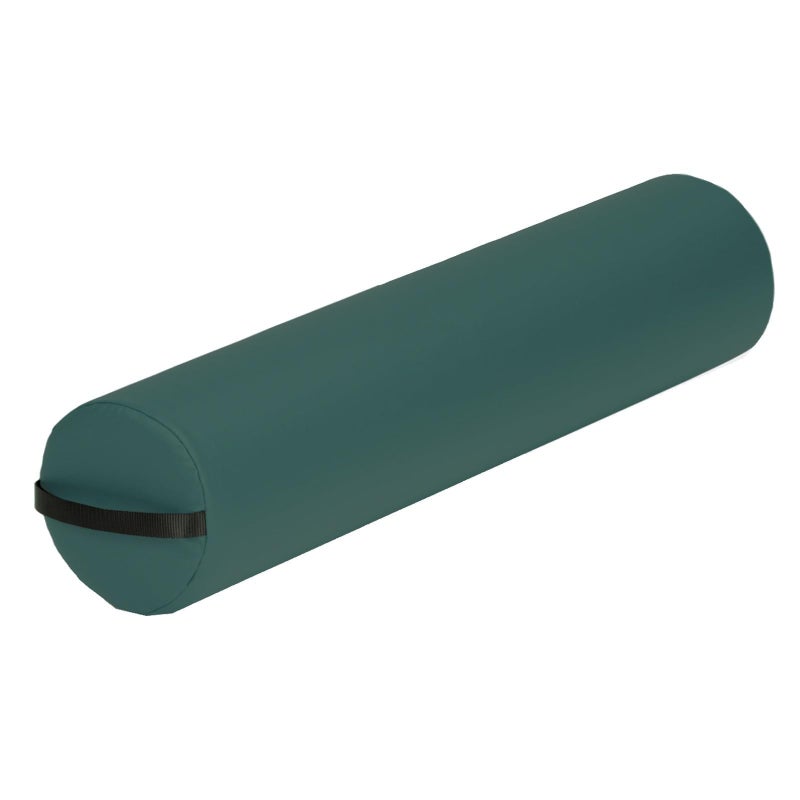 EarthLite Massage Bolster Pillow Full Round â€“Durable, Easy to Clean 100% PU Upholstery incl. Strap Handle/Professional Quality CFC-Free/Back Pain Relief, Teal - Image 1